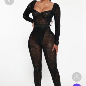 Fashion Nova 2 Piece Mesh Statement Outfit